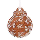 Clayre & Eef | Decoratie hanger Kerstbal Bruin Wit 8x2x10 cm | 6PR5316 Clayre & Eef | Decoratie hanger Kerstbal Bruin Wit 8x2x10 cm | 6PR5316