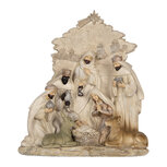 Clayre & Eef | Kerstdecoratie Kerstgroep Beige Wit 24x8x27 cm | 6PR5924 Clayre & Eef | Kerstdecoratie Kerstgroep Beige Wit 24x8x27 cm | 6PR5924