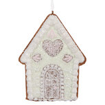 Clayre & Eef | Decoratie hanger huisje Groen Wit 8x1x10 cm | 6PR5336 Clayre & Eef | Decoratie hanger huisje Groen Wit 8x1x10 cm | 6PR5336
