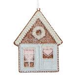 Clayre & Eef | Decoratie hanger huisje Blauw Wit 8x1x10 cm | 6PR5337 Clayre & Eef | Decoratie hanger huisje Blauw Wit 8x1x10 cm | 6PR5337