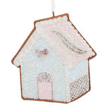 Clayre & Eef | Decoratie hanger huisje Blauw Wit 9x1x10 cm | 6PR5338 Clayre & Eef | Decoratie hanger huisje Blauw Wit 9x1x10 cm | 6PR5338