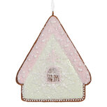 Clayre & Eef | Decoratie hanger huisje Groen Roze 9x1x10 cm | 6PR5339 Clayre & Eef | Decoratie hanger huisje Groen Roze 9x1x10 cm | 6PR5339