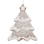 Clayre & Eef | Decoratie hanger Kerstboom Wit Bruin 9x1x10 cm | 6PR5343 Clayre & Eef | Decoratie hanger Kerstboom Wit Bruin 9x1x10 cm | 6PR5343