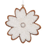 Clayre & Eef | Decoratie hanger Sneeuwvlok Wit Bruin 9x1x10 cm | 6PR5356 Clayre & Eef | Decoratie hanger Sneeuwvlok Wit Bruin 9x1x10 cm | 6PR5356