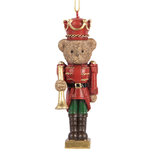 Clayre & Eef | Decoratie Hanger Beer Bruin Rood 4x4x11 cm | 6PR5663 Clayre & Eef | Decoratie Hanger Beer Bruin Rood 4x4x11 cm | 6PR5663