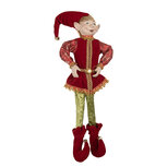 Clayre & Eef | Decoratie elf Rood Groen 20x6x52 cm | 66337 Clayre & Eef | Decoratie elf Rood Groen 20x6x52 cm | 66337