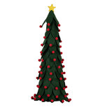 Clayre & Eef | Decoratie Kerstboom Groen Rood ø 15x45 cm | 66338 Clayre & Eef | Decoratie Kerstboom Groen Rood ø 15x45 cm | 66338