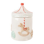 Clayre & Eef | Voorraadpot Deksel Wit Bruin ø 15x22 cm | 6CE2218 Clayre & Eef | Voorraadpot Deksel Wit Bruin ø 15x22 cm | 6CE2218
