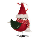 Clayre & Eef | Decoratie beeld Vogel Rood Zwart 11x7x12 cm | 66339 Clayre & Eef | Decoratie beeld Vogel Rood Zwart 11x7x12 cm | 66339