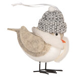Clayre & Eef | Decoratie beeld Vogel Wit Beige 11x7x12 cm | 66340 Clayre & Eef | Decoratie beeld Vogel Wit Beige 11x7x12 cm | 66340