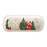 Clayre & Eef | Serveerschaal Wit Groen 30x12x3 cm | 6CE2223 Clayre & Eef | Serveerschaal Wit Groen 30x12x3 cm | 6CE2223