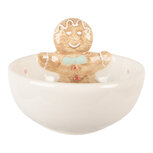 Clayre & Eef | Serveerschaaltje Wit Bruin ø 13x9 cm / 250 ml | 6CE2217 Clayre & Eef | Serveerschaaltje Wit Bruin ø 13x9 cm / 250 ml | 6CE2217