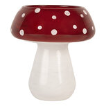 Clayre & Eef | Waxinelichthouder Paddenstoel Wit Rood ø 8x9 cm | 6GL5198 Clayre & Eef | Waxinelichthouder Paddenstoel Wit Rood ø 8x9 cm | 6GL5198