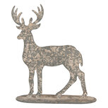 Clayre & Eef | Decoratie beeld Rendier Grijs Beige 17x8x18 cm | 6Y5817 Clayre & Eef | Decoratie beeld Rendier Grijs Beige 17x8x18 cm | 6Y5817