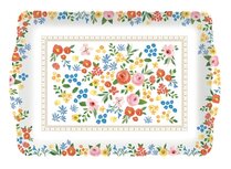 Dekoratief | Dienblad m/handvaten 'Boho Flowers', pvc, 46x32cm | A241004 Dekoratief | Dienblad m/handvaten 'Boho Flowers', pvc, 46x32cm | A241004