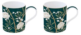 Dekoratief | Set 2 mokken 'Royal Peonies', porselein, 350ml | A241072 Dekoratief | Set 2 mokken 'Royal Peonies', porselein, 350ml | A241072