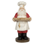 Clayre & Eef | Kerstdecoratie Kerstman Rood Wit 40x39x81 cm | 5PR0183 Clayre & Eef | Kerstdecoratie Kerstman Rood Wit 40x39x81 cm | 5PR0183