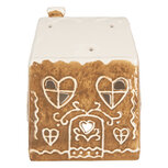 Clayre & Eef | Theelichthouder Kerst Huisje Bruin Wit 12x7x16 cm | 6CE2323 Clayre & Eef | Theelichthouder Kerst Huisje Bruin Wit 12x7x16 cm | 6CE2323