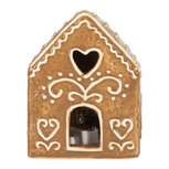 Clayre & Eef | Decoratie Huisje met LED Bruin Wit 8x6x10 cm | 6CE2330 Clayre & Eef | Decoratie Huisje met LED Bruin Wit 8x6x10 cm | 6CE2330