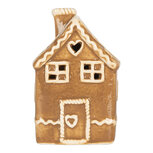 Clayre & Eef | Decoratie Huisje met LED Bruin Wit 7x7x11 cm | 6CE2331 Clayre & Eef | Decoratie Huisje met LED Bruin Wit 7x7x11 cm | 6CE2331