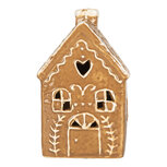 Clayre & Eef | Decoratie Huisje met LED Bruin Wit 7x6x12 cm | 6CE2333 Clayre & Eef | Decoratie Huisje met LED Bruin Wit 7x6x12 cm | 6CE2333