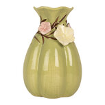 Clayre & Eef | Vaas Groen Roze ø 14x21 cm | 6CE2315 Clayre & Eef | Vaas Groen Roze ø 14x21 cm | 6CE2315