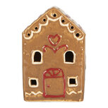 Clayre & Eef | Decoratie Huisje met LED Bruin Wit 8x6x11 cm | 6CE2340 Clayre & Eef | Decoratie Huisje met LED Bruin Wit 8x6x11 cm | 6CE2340