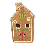 Clayre & Eef | Decoratie Huisje met LED Bruin Wit 8x8x12 cm | 6CE2349 Clayre & Eef | Decoratie Huisje met LED Bruin Wit 8x8x12 cm | 6CE2349