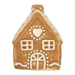 Clayre & Eef | Decoratie Huisje Bruin Wit 6x4x7 cm | 6CE2351 Clayre & Eef | Decoratie Huisje Bruin Wit 6x4x7 cm | 6CE2351