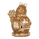 Clayre & Eef | Kerstdecoratie Sneeuwpop Bruin Wit 9x7x13 cm | 6CE2354 Clayre & Eef | Kerstdecoratie Sneeuwpop Bruin Wit 9x7x13 cm | 6CE2354