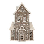 Clayre & Eef | Decoratie Huis met LED Bruin Wit 23x11x33 cm | 6PR5807 Clayre & Eef | Decoratie Huis met LED Bruin Wit 23x11x33 cm | 6PR5807