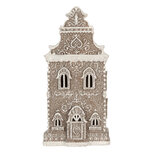Clayre & Eef | Decoratie Huis met LED Bruin Wit 17x15x35 cm | 6PR5808 Clayre & Eef | Decoratie Huis met LED Bruin Wit 17x15x35 cm | 6PR5808
