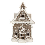 Clayre & Eef | Decoratie Huis met LED Bruin Wit 13x12x20 cm | 6PR5810 Clayre & Eef | Decoratie Huis met LED Bruin Wit 13x12x20 cm | 6PR5810
