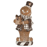 Clayre & Eef | Decoratie peperkoekpop Bruin Wit 9x8x20 cm | 6PR5812 Clayre & Eef | Decoratie peperkoekpop Bruin Wit 9x8x20 cm | 6PR5812