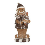 Clayre & Eef | Decoratie peperkoekpop Bruin Wit 8x8x20 cm | 6PR5813 Clayre & Eef | Decoratie peperkoekpop Bruin Wit 8x8x20 cm | 6PR5813