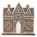 Clayre & Eef | Decoratie Huis met LED Bruin Wit 26x10x25 cm | 6PR5814 Clayre & Eef | Decoratie Huis met LED Bruin Wit 26x10x25 cm | 6PR5814