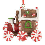 Clayre & Eef | Decoratie Hanger Locomotief Bruin Rood 9x5x9 cm | 6PR5864 Clayre & Eef | Decoratie Hanger Locomotief Bruin Rood 9x5x9 cm | 6PR5864