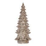 Clayre & Eef | Kerstdecoratie Kerstboom Bruin Wit 14x14x30 cm | 6PR5817 Clayre & Eef | Kerstdecoratie Kerstboom Bruin Wit 14x14x30 cm | 6PR5817