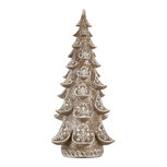Clayre & Eef | Kerstdecoratie Kerstboom Bruin Wit 12x12x25 cm | 6PR5818 Clayre & Eef | Kerstdecoratie Kerstboom Bruin Wit 12x12x25 cm | 6PR5818