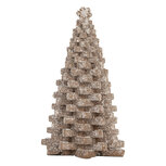 Clayre & Eef | Kerstdecoratie Kerstboom Bruin Wit 15x15x25 cm | 6PR5821 Clayre & Eef | Kerstdecoratie Kerstboom Bruin Wit 15x15x25 cm | 6PR5821