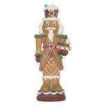 Clayre & Eef | Kerstdecoratie Notenkraker met LED Bruin Wit 13x10x31 cm / 3xAAA | 6PR5829 Clayre & Eef | Kerstdecoratie Notenkraker met LED Bruin Wit 13x10x31 cm / 3xAAA | 6PR5829