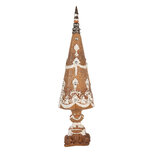 Clayre & Eef | Kerstdecoratie Kerstboom Bruin Wit ø 10x38 cm | 6PR5835 Clayre & Eef | Kerstdecoratie Kerstboom Bruin Wit ø 10x38 cm | 6PR5835