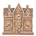 Clayre & Eef | Decoratie Huis met LED Bruin Wit 21x8x20 cm | 6PR5841 Clayre & Eef | Decoratie Huis met LED Bruin Wit 21x8x20 cm | 6PR5841