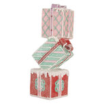 Clayre & Eef | Decoratie van opgestapelde Cadeautjes Rood Groen 14x16x36 cm | 6PR5848 Clayre & Eef | Decoratie van opgestapelde Cadeautjes Rood Groen 14x16x36 cm | 6PR5848