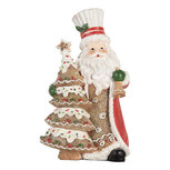 Clayre & Eef | Kerstdecoratie Kerstman Bruin Rood 15x11x25 cm | 6PR5849 Clayre & Eef | Kerstdecoratie Kerstman Bruin Rood 15x11x25 cm | 6PR5849