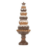 Clayre & Eef | Kerstdecoratie Kerstboom Bruin Wit ø 11x33 cm | 6PR5852 Clayre & Eef | Kerstdecoratie Kerstboom Bruin Wit ø 11x33 cm | 6PR5852