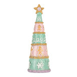 Clayre & Eef | Kerstdecoratie Kerstboom Groen Roze ø 9x25 cm | 6PR5865 Clayre & Eef | Kerstdecoratie Kerstboom Groen Roze ø 9x25 cm | 6PR5865