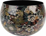 Clayre & Eef | Bloempot Zwart Groen ø 16x12 cm | 65893 Clayre & Eef | Bloempot Zwart Groen ø 16x12 cm | 65893