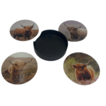 Onderzetters voor glazen set van 4 schotse hooglander met houder glas ø 10 cm | G6249017 | Stoer & Sober Onderzetters voor glazen set van 4 schotse hooglander met houder glas ø 10 cm | G6249017 | Stoer & Sober