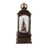 Clayre & Eef | Kerstdecoratie Lantaarn met Kerstboom Bruin 8x8x20 cm / 3xAAA | 66409 Clayre & Eef | Kerstdecoratie Lantaarn met Kerstboom Bruin 8x8x20 cm / 3xAAA | 66409
